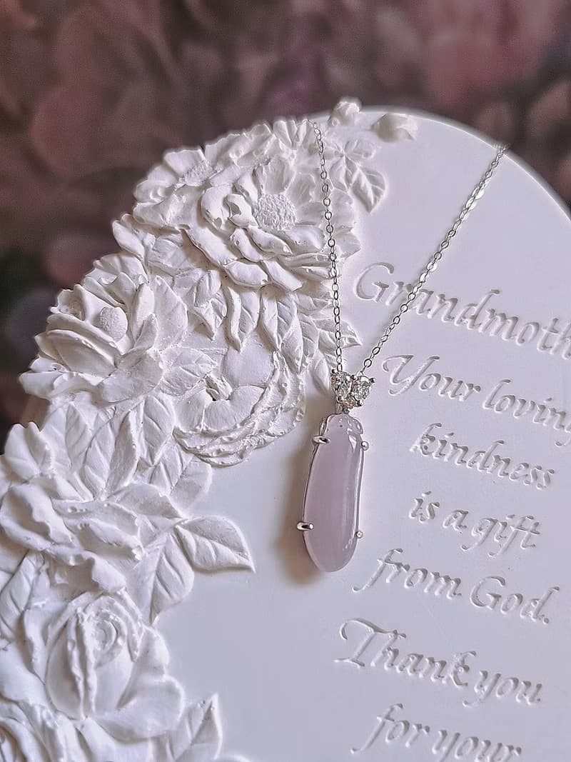 招財•福氣•貴人|冰紅紫福瓜|緬甸A貨翡翠純銀吊墜項鍊