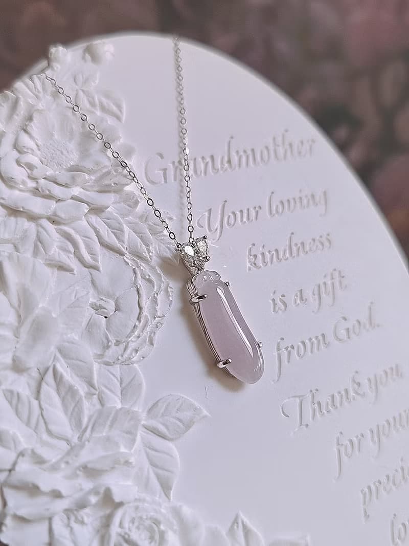 招財•福氣•貴人|冰紅紫福瓜|緬甸A貨翡翠純銀吊墜項鍊