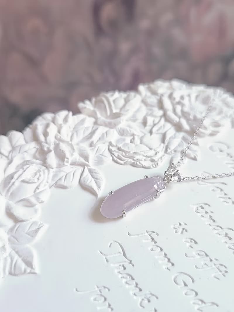 招財•福氣•貴人|冰紅紫福瓜|緬甸A貨翡翠純銀吊墜項鍊