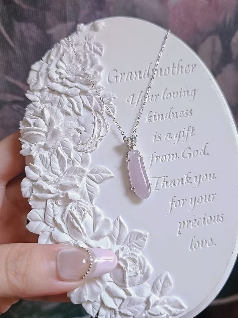 招財•福氣•貴人|冰紅紫福瓜|緬甸A貨翡翠純銀吊墜項鍊