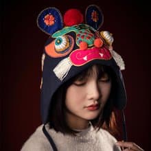 虎頭帽刺繡手工diy資料包節慶自繡高端國潮禮物布藝老虎