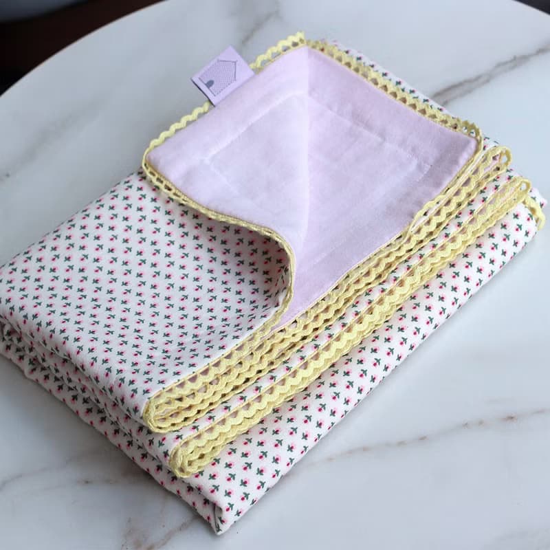 Made in Korea flower cotton muslin baby swaddle blanket, 新生兒 出産祝い, 布  ブランケッ,韓國