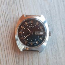 Soviet mechanic wind up mens watch SLAVA 26 jewels 2427 movement emerald dial