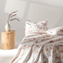 棉麻床單 非遺手工核桃青皮植物云染 四季用