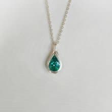 帕拉伊巴藍綠色水滴吊墜 水滴項鍊 刻面水滴鑲石項鏈