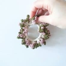 鉤針編織 文青風 雙色造型髮圈 花心造型 / 波浪花邊造型 2入一組
