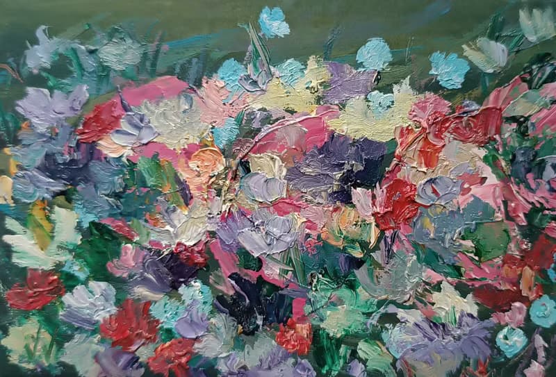 原廠  綠色花韻 紙板油畫 維多利亞 瓦魯克 Victoria Valuk