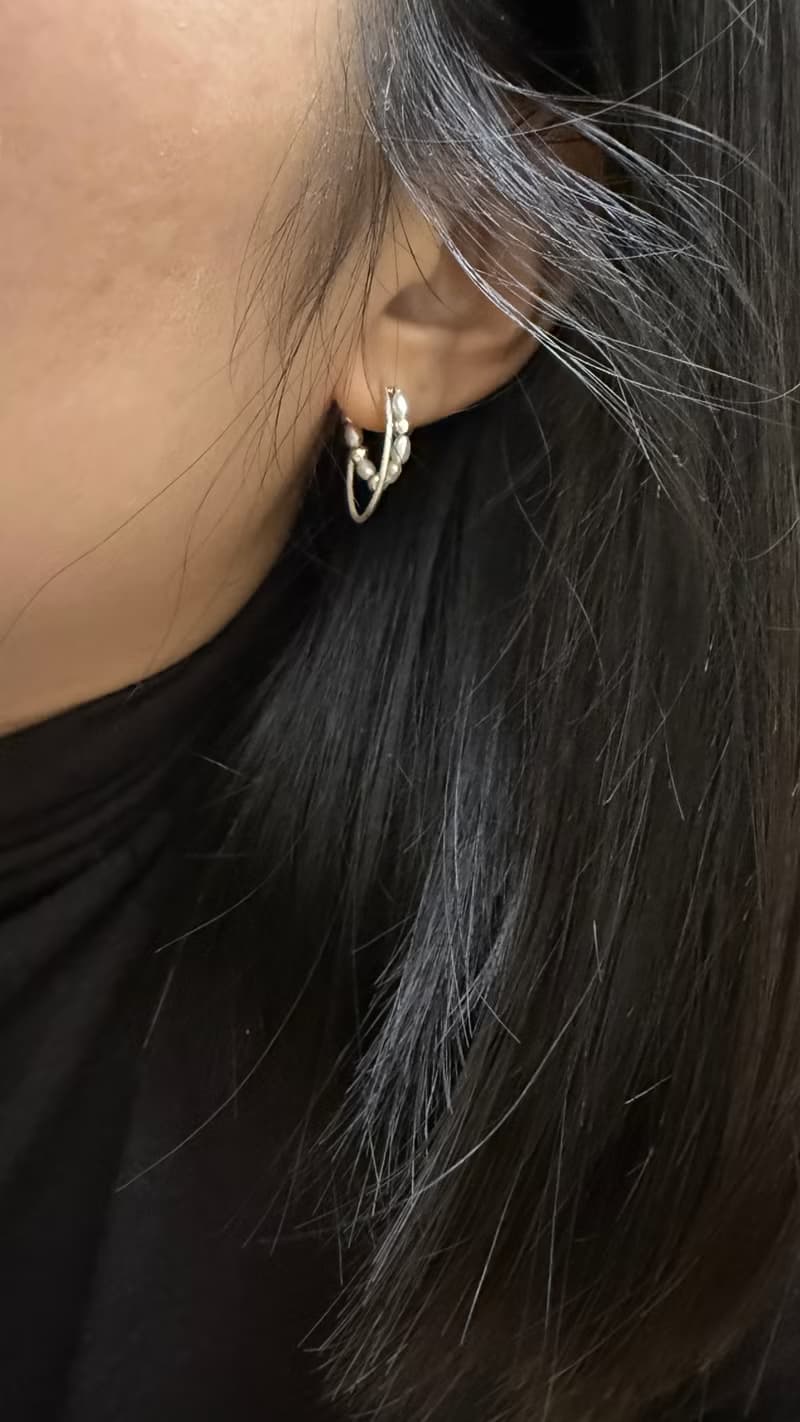 wuwu 珍珠錯落耳環