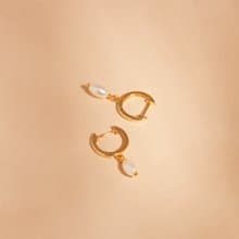 s925銀自製原創珍珠耳環 法式浪漫氣質珍珠耳圈 抗敏感