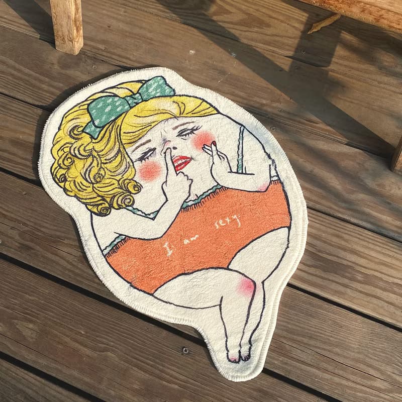 豬鼻女 羊羔絨地毯 地墊