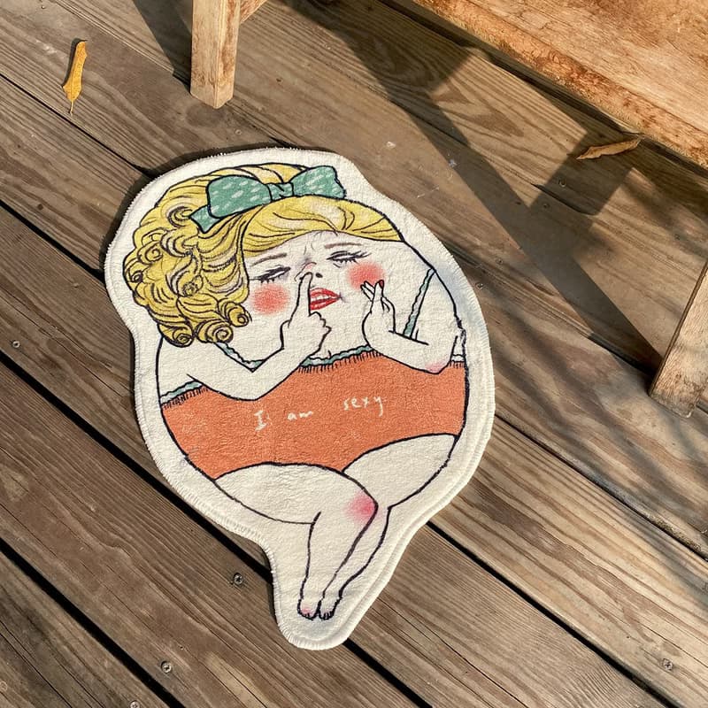 豬鼻女 羊羔絨地毯 地墊