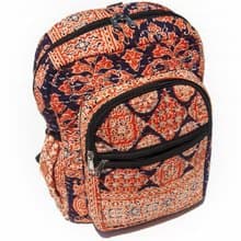 手工刺繡後背包 木刻印花朵肩背包 民族風登山包 撒哈拉沙漠拼布