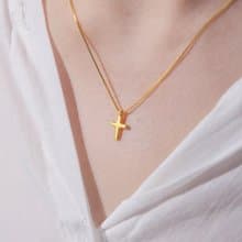 藏寶箱金飾 9999黃金純金 十字架 項鍊 墜子 鎖骨鏈