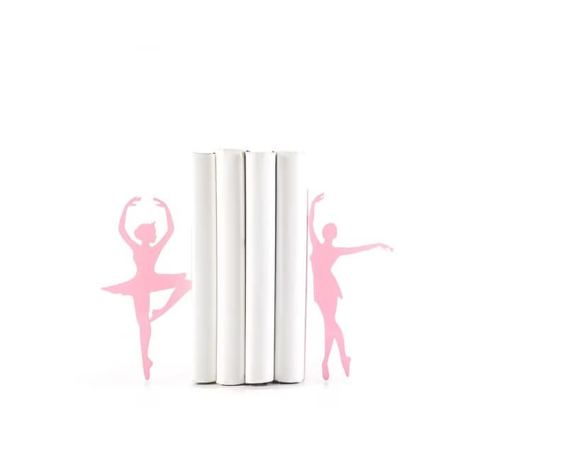 Pink Metal Bookends Ballerinas // Passé simple // Ballet Nursery theme