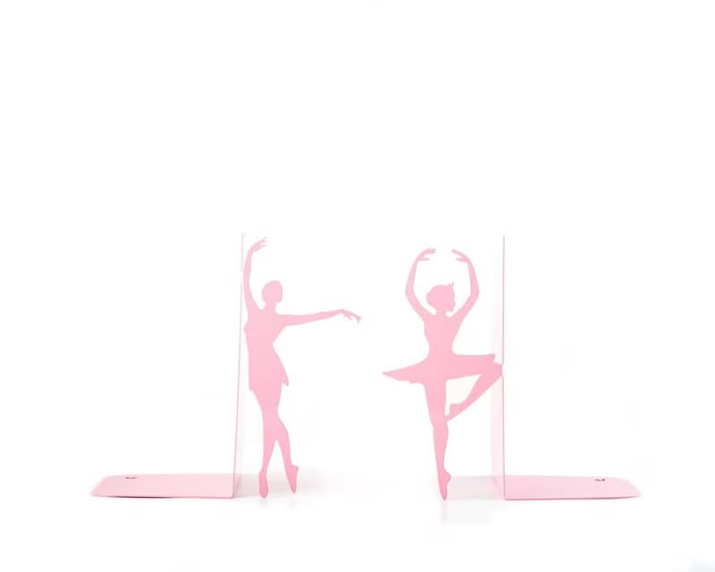 Pink Metal Bookends Ballerinas // Passé simple // Ballet Nursery theme