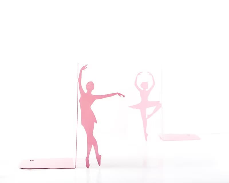 Pink Metal Bookends Ballerinas // Passé simple // Ballet Nursery theme