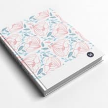 粉藍小花手工書/筆記本/手帳/日記本-洛可可草莓 WELKIN 交換禮物