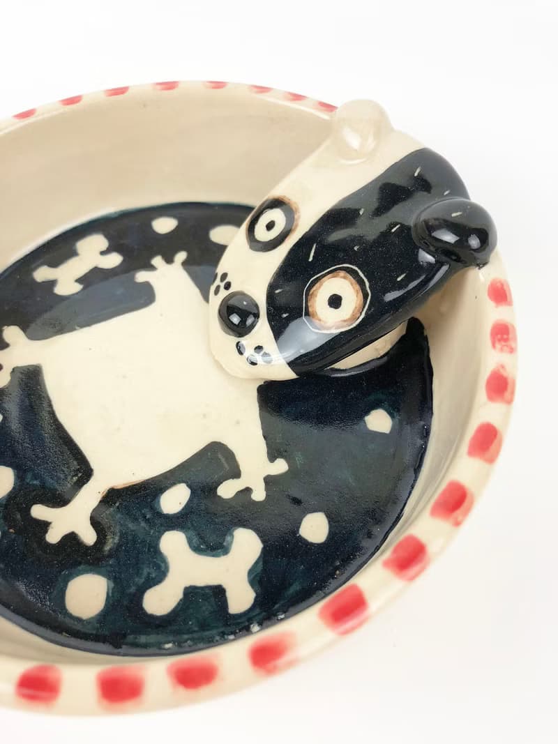 Nice Little Clay 手工立體圓盤 站站賤狗 0308-18