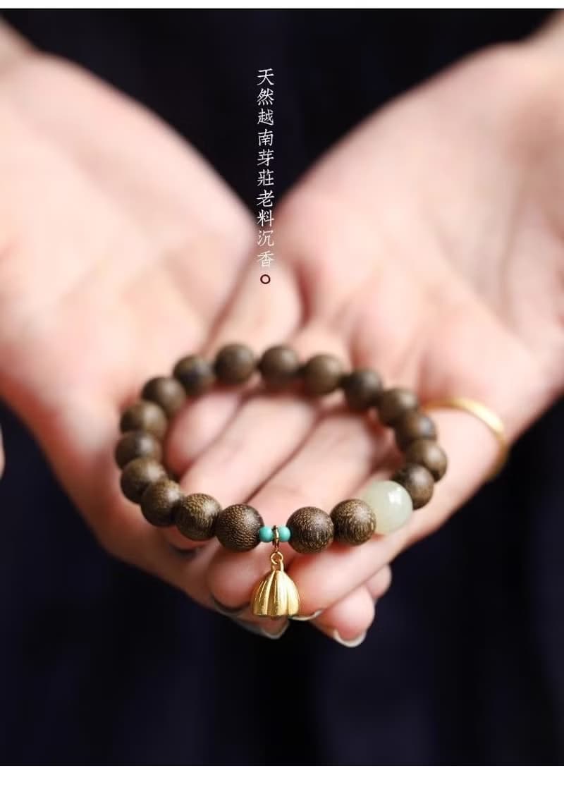 【沉香手串】8mm老料沉香木佛珠單圈飾品簡約時尚大氣百搭