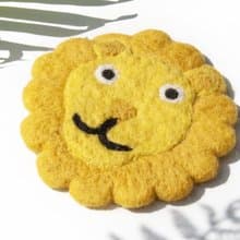 情人節禮物 聖誕交換禮物 森林系羊毛氈杯墊 動物杯墊-獅子吸水墊