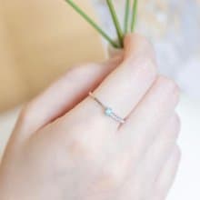 天河石925純銀單邊麻花設計戒指