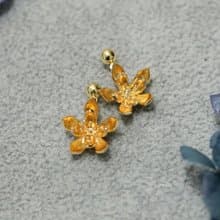 手作雙層小蓮花耳環耳釘耳飾925銀耳針