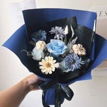 【畢業花束】flower-of-life 藍色里程碑 紳士花束