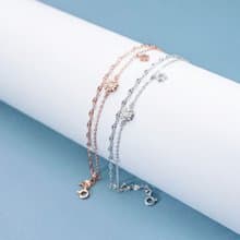 L'amour 冬日浪漫雪花手鏈 (白金色)