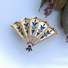 Vintage Jewelry 西洋古董飾品 TRIFARI  L' Orient 扇子 別針