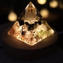 【畢業禮物】黃水晶聚寶盆小夜燈奧剛金字塔orgonite開運招財奧