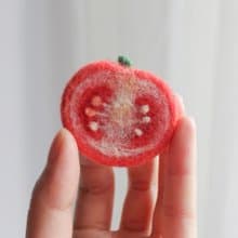 羊毛氈手作 番茄蔬菜胸針/別針 原創食物系列 兒童閨蜜交換禮物