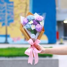 薔薇玫瑰鉤織永生花束 - 中束