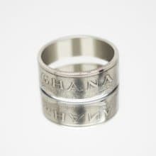 Ghana Coin Ring 50 cedis 1995-1999 coin rings for men coin rings for women