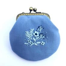 刺繡花口金小物包