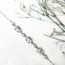 |純銀珠寶| 鋯石 鑽石切工 S925 經典簡約手鍊(可調戒圍/換寶石)