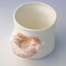 草莓甜甜圈 手工釉下彩 陶瓷馬克杯情侶