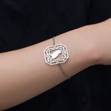 貓頭鷹手鍊 -寶石與動物系列-抗敏醫療鋼