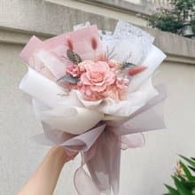 永生玫瑰花束_夏日陽光如妳 水蜜桃粉紅