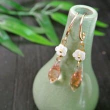 未央耳環(金沙+淡粉)