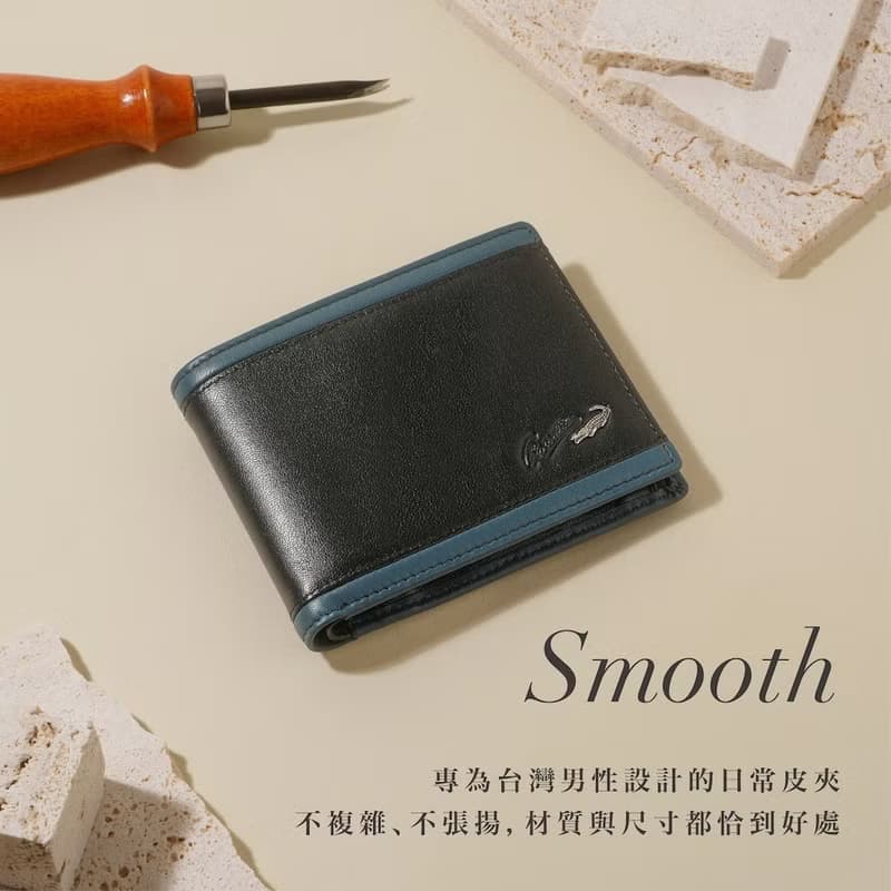 【男生禮物/24H出貨】真皮短夾 9卡中翻子夾 雙鈔拉鍊-0103-11802