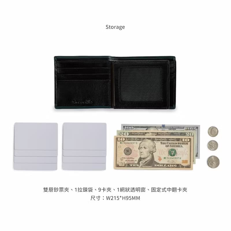 【男生禮物/24H出貨】真皮短夾 9卡中翻子夾 雙鈔拉鍊-0103-11802