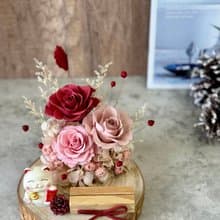 招財貓永生花名片座 不凋花/乾燥花/升遷祝賀/開幕送禮