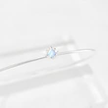 / 望月 / 頂級AAA+方形藍光月光石925純銀手環 手鈪 銀鐲