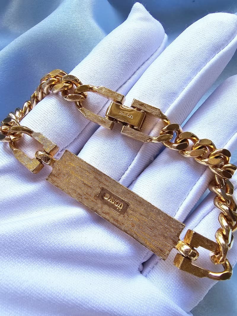 AVON一覑銀金絞鍊個性手鍊/復古首飾/vintage美國西洋古董飾品