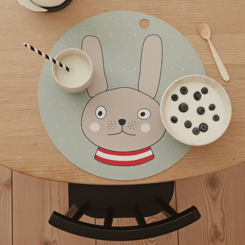 圓形矽膠餐墊 / 格雷小兔
