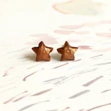 星星耳環 立體幸運星耳環 | 復古銅色