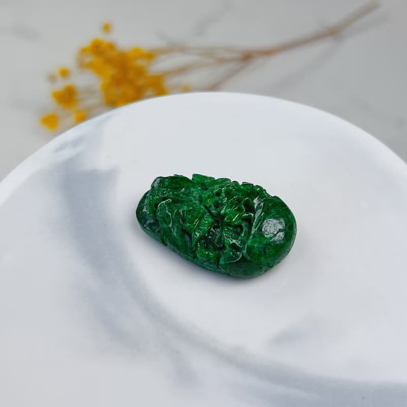 老花青翡翠山水牌項鍊 | 天然緬甸玉翡翠A貨 | 送禮