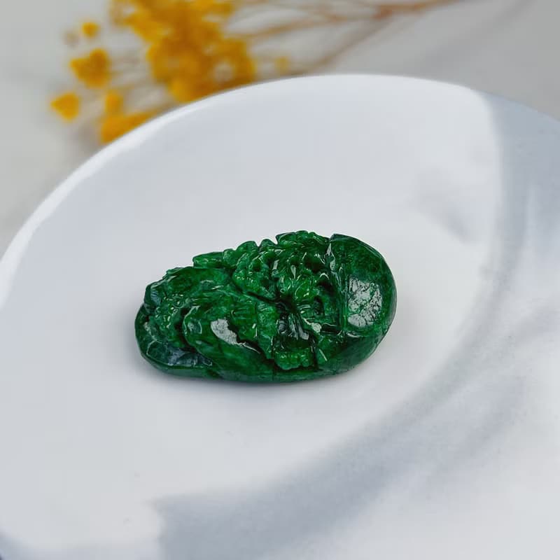 老花青翡翠山水牌項鍊 | 天然緬甸玉翡翠A貨 | 送禮