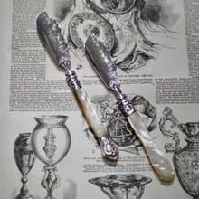 英國純銀貝母抹刀