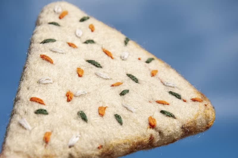 情人節禮物 聖誕交換禮物 森林系羊毛氈杯墊-咖哩烤餅 墨西哥烤餅